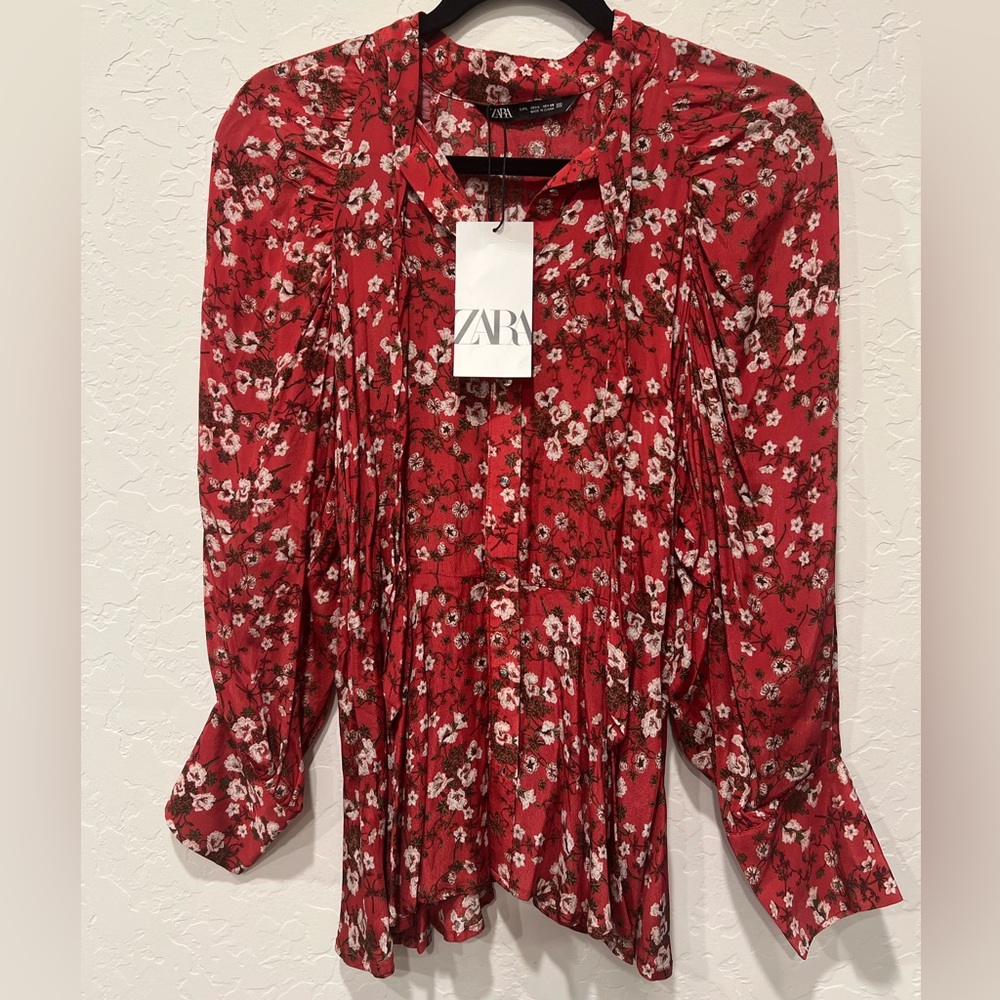 Zara, long sleeved tops, Floral, size L